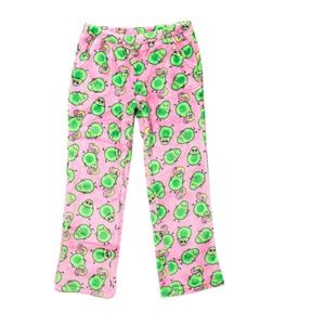 Candy Pink Girls Fleece  Avocado Pajama Lounge Pants Sz 4/5